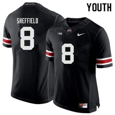 NCAA Ohio State Buckeyes Youth #8 Kendall Sheffield Black Nike Football College Jersey EMC8545OO